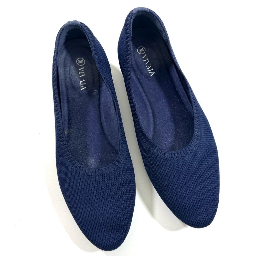 Vivaia Tamia 2.0 Almond Toe Ballet Flats Blue